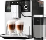 Melitta CI Touch - Helautomatisk espressomaskin med mjölksystem, espressomaskin med integrerad kaffekvarn och mjölkskummare, t.ex. för espresso eller cappuccino, silver