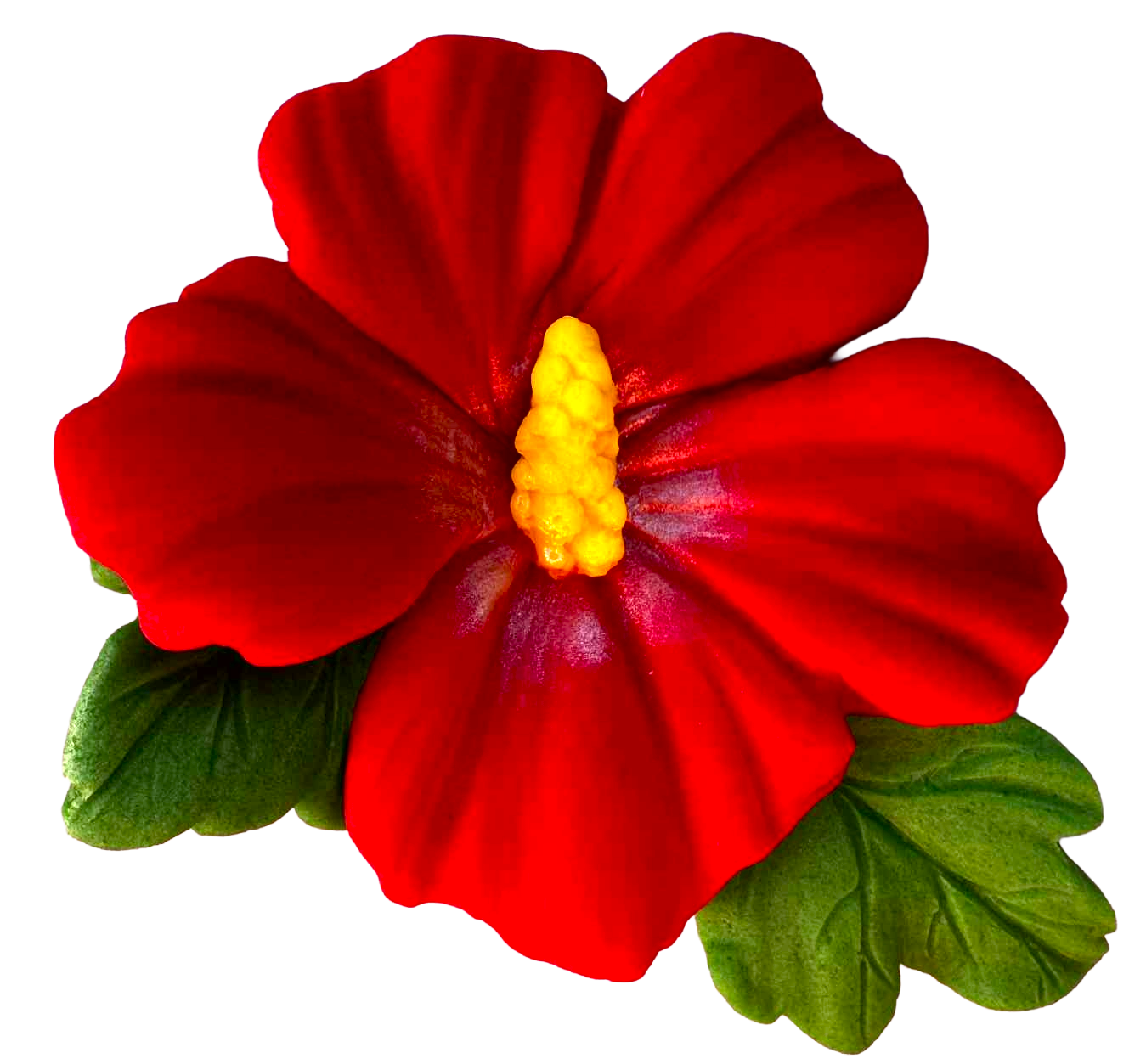 Läcker hibiskus blomdekoration - ätbar, storlek 9,5 cm, söt smak dekorativ för kakor