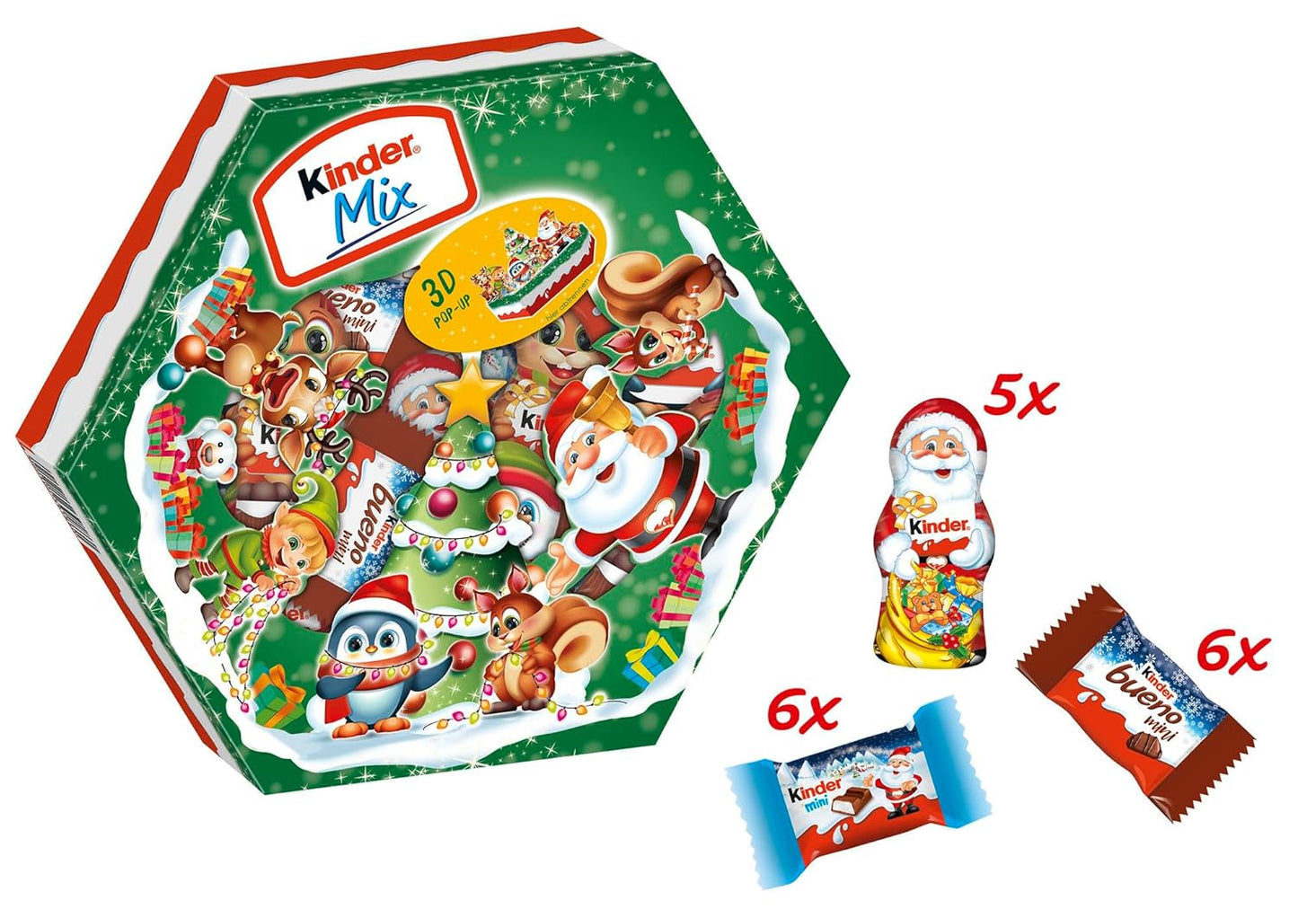 Kinder Mix jultallrik - läckra chokladspecialiteter från Kinder-sortimentet - 143g