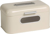 ECHTWERK Retro brödkorg i metall med visningsfönster och lock, set med 3 snygga förvaringslådor, 1,4 liters kapacitet, röda matförvaringslådor Naty Shop Cream S Single