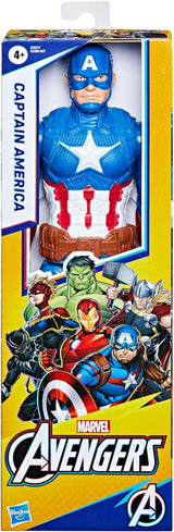 Marvel Avengers Titan Hero Series Blast Gear Captain America Actionfigur 30 cm stor leksak för 4+ år gammal Blå actionfigurer Naty Shop