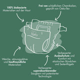 Eco-blöjor Eco från Naty Baby Eco-blöjor - ekologiska förstklassiga blöjor, miljövänliga, gjorda av växtbaserade material, idealiska för känslig babyhud (storlek 5 - 80 st)