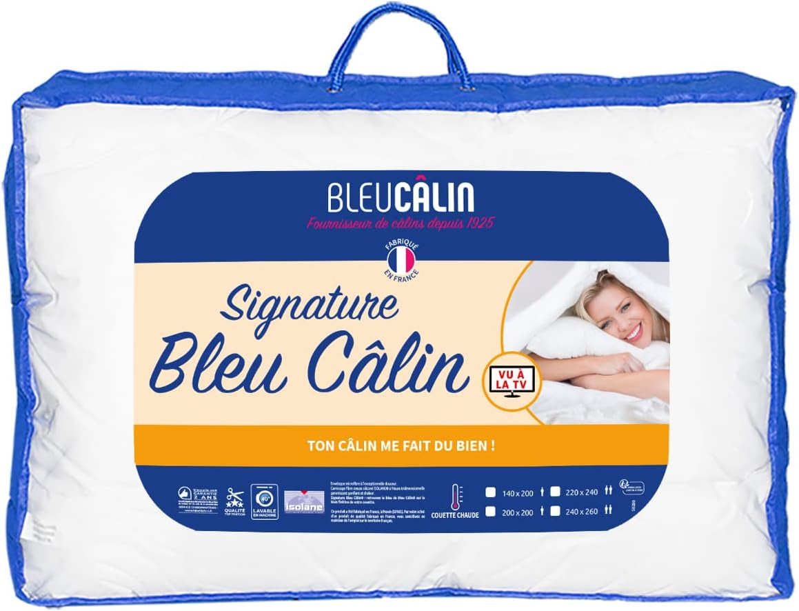 Bleu Câlin Varmt täcke för 1 person "Gamme Signature", mjukt, mikrofiberöverdrag, 140 X 200 cm Täcken och täcken Naty Shop