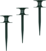 Set med 3 slangledare, grön, 24 x 9 cm | Trädgårdsslang och kabelledare med jordankare | Slangupprullare för att skydda rabatter och husväggar | Rulle för trädgårdsslang och kabel
