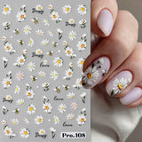 5st Geprägte Gänseblümchen Nagelsticker Selbstklebend Blumen Nagelaufkleber Gänseblümchen Schmetterling Nagel Sticker Nageldesign Aufkleber Nägel Zubehör Blume Nail Sticker Flower Nail Art Stickers