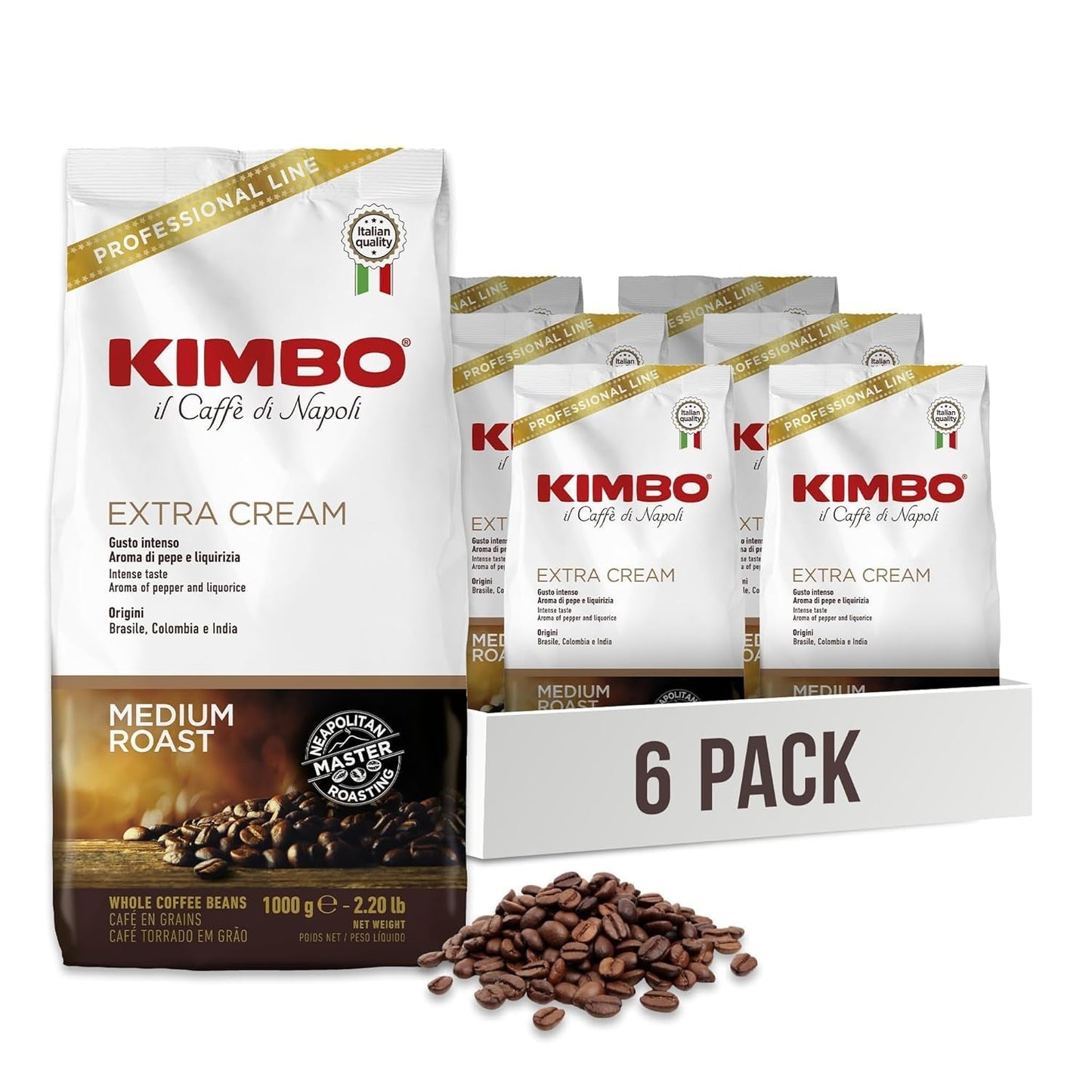 Kimbo Espresso Bar Extra Cream 6 x 1kg Kaffebönor