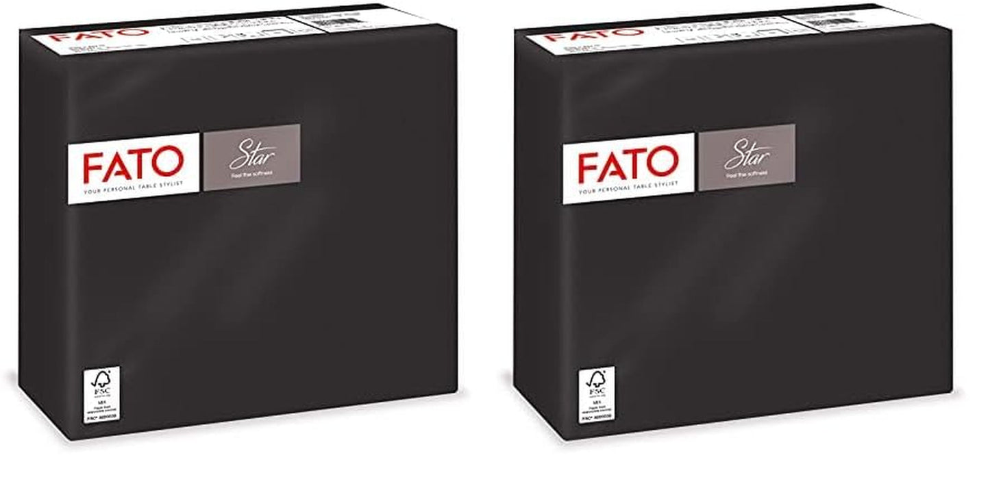 - Mjukhet och mjukhet Engångspappersservetter 40-pack vävnader Storlek 38X38 vikt 4 2-lagers svart färg 100 % rent cellulosapapper Fsc-certifierat (2-pack)