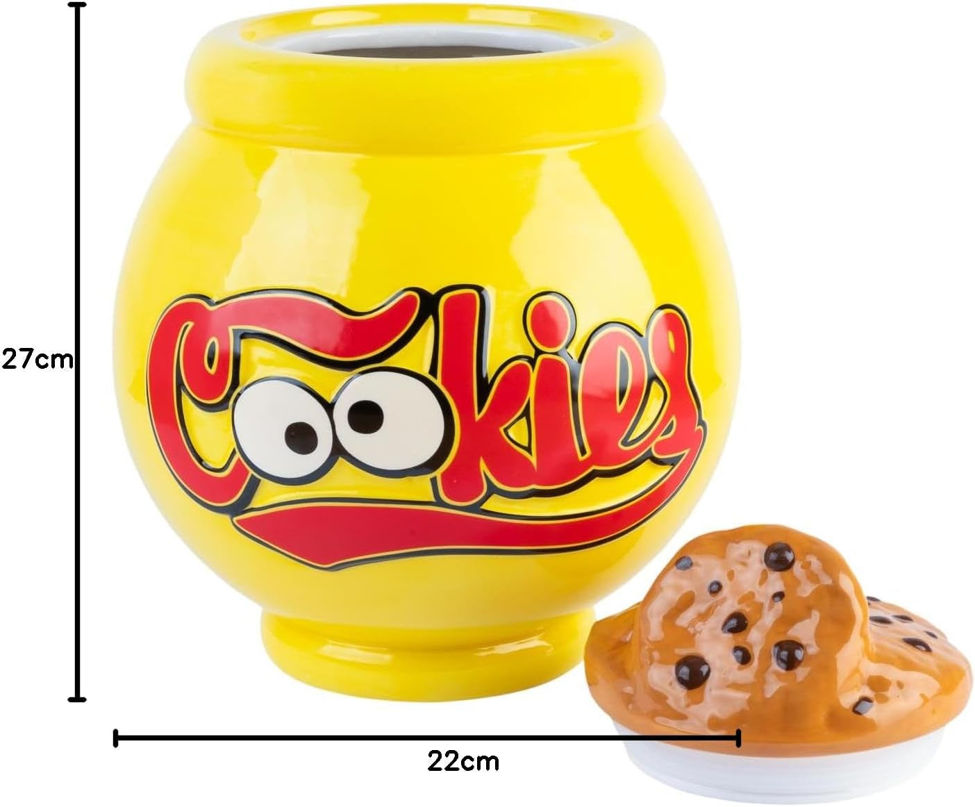 Grupo Erik Keramisk kakburk Sesame Street Cookie Monster - Kakburk med lock Stor 21,0 x 27,0 x 22,0 cm Förvaringsburk med lock Officiell Sesame Street-varor Matförvaringslådor Naty Shop
