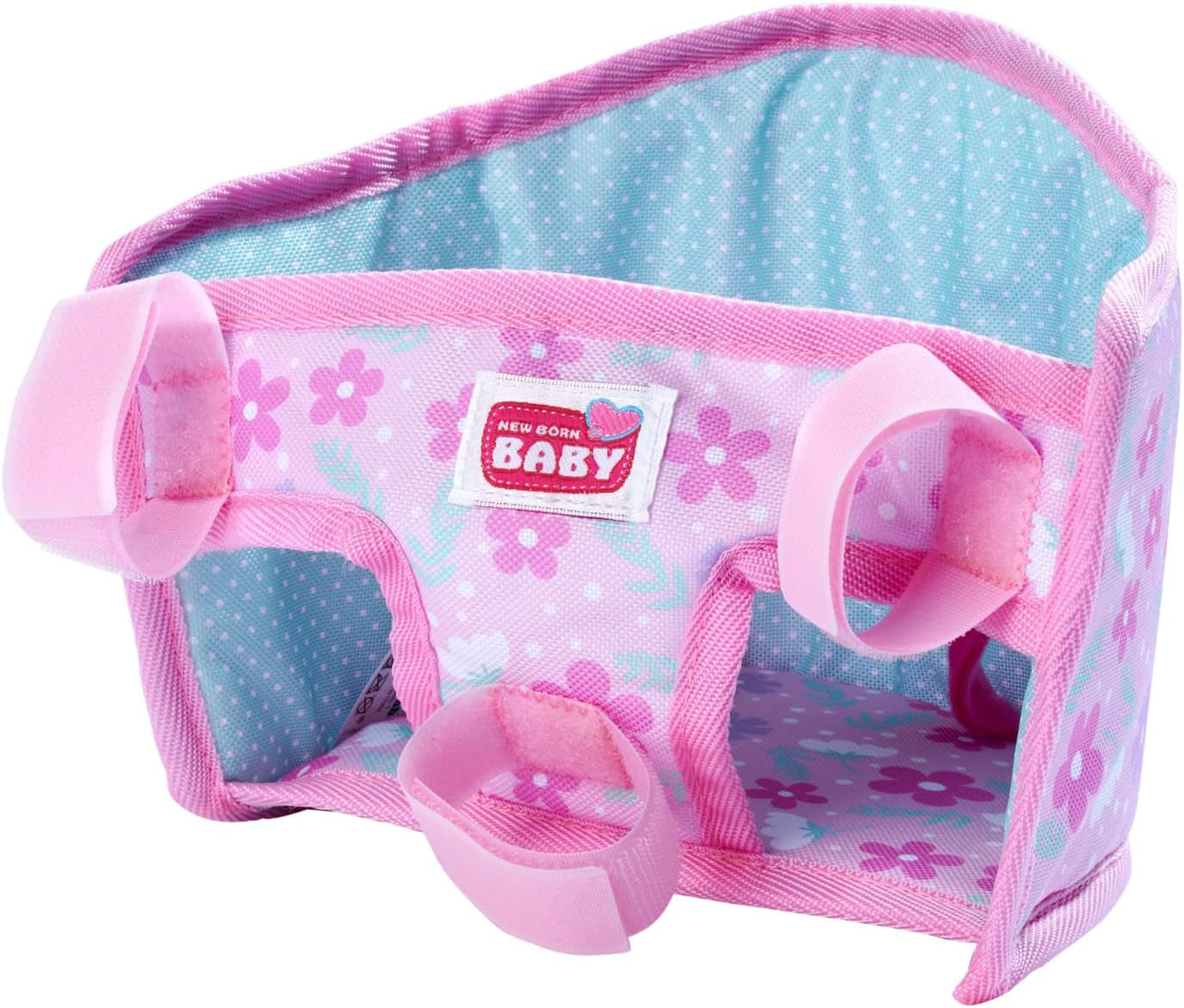 Simba 105560018 - Nyfödd cykelsits med bälte, docktillbehör, tygsits, säkerhetsbälte, kardborrstyre, för 30-43 cm dockor, 3+