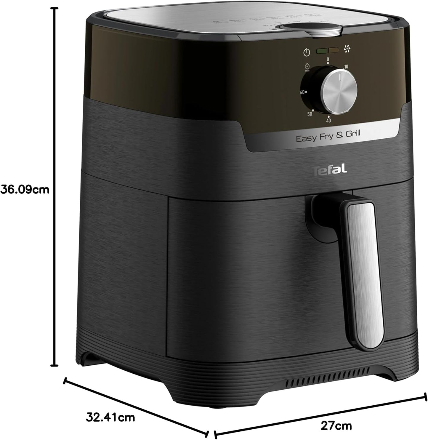 Tefal EY5018 Easy Fry & Grill Classic Air Fryer, 2 i 1-teknik (Air Fryer och Grill), XL, 4,2 liter för 6 portioner, 1550 watt Hushållsapparater Naty Shop