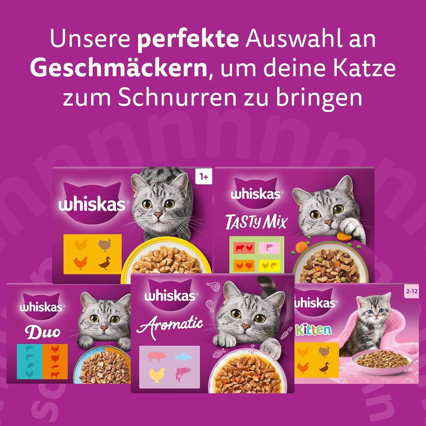 Whiskas Senior 7+ våtfoder blandat urval i sås, 48 ​​dospåsar, 12x85 g (paket med 4) - våtfoder av hög kvalitet för katter från 7 år och äldre