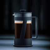 Bodum CREMA kaffebryggare (French Press-system, permanent filter i rostfritt stål, säkerhetslock, 0,5 liter) svart