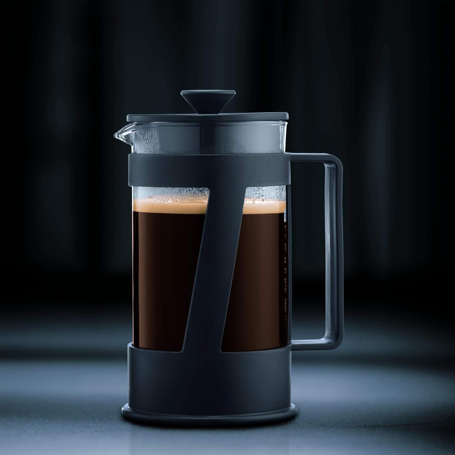 Bodum CREMA kaffebryggare (French Press-system, permanent filter i rostfritt stål, säkerhetslock, 0,5 liter) svart
