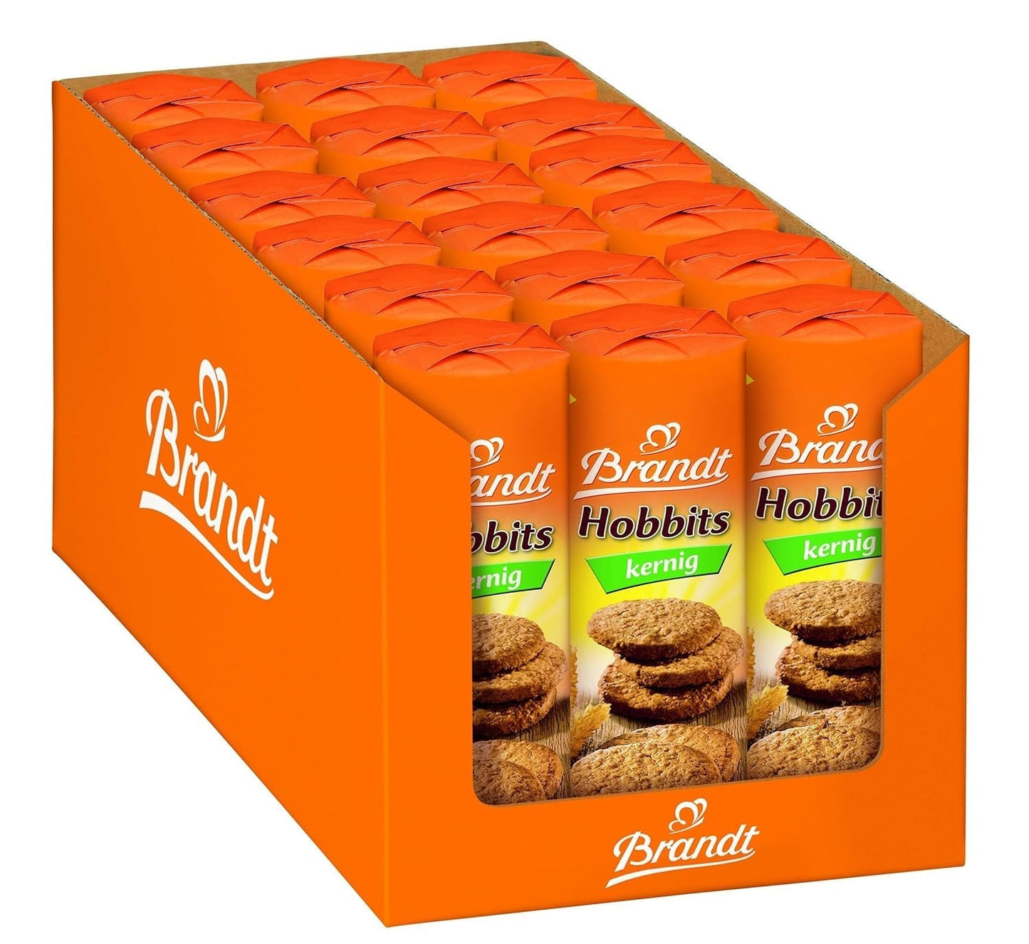 Bahlsen Hobbits Crunchy - Paket med 18 - Förvaringslåda - Högfiberhavremjöl fullkornskex (18 x 250 g)