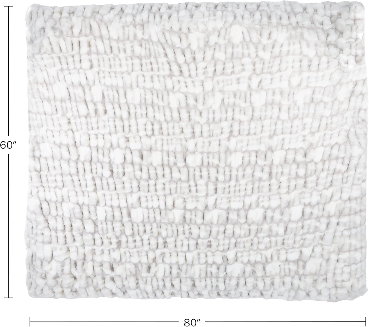 Lavish Home Oversized Gerüschte fuskpälsfilt, 152,4 X 203,2 cm, jacquard fuskpäls, queen size-säng för sängar och soffor, grå sängar och filtar Lavish Home