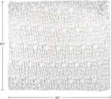Lavish Home Oversized Gerüschte fuskpälsfilt, 152,4 X 203,2 cm, jacquard fuskpäls, queen size-säng för sängar och soffor, grå sängar och filtar Lavish Home