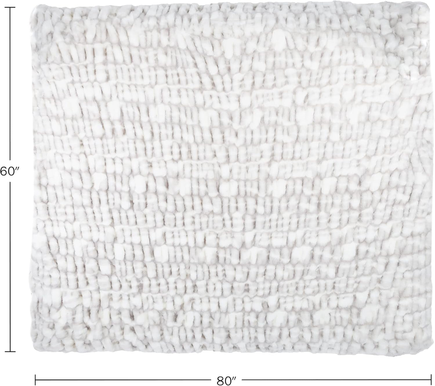 Lavish Home Oversized Gerüschte fuskpälsfilt, 152,4 X 203,2 cm, jacquard fuskpäls, queen size-säng för sängar och soffor, grå sängar och filtar Lavish Home