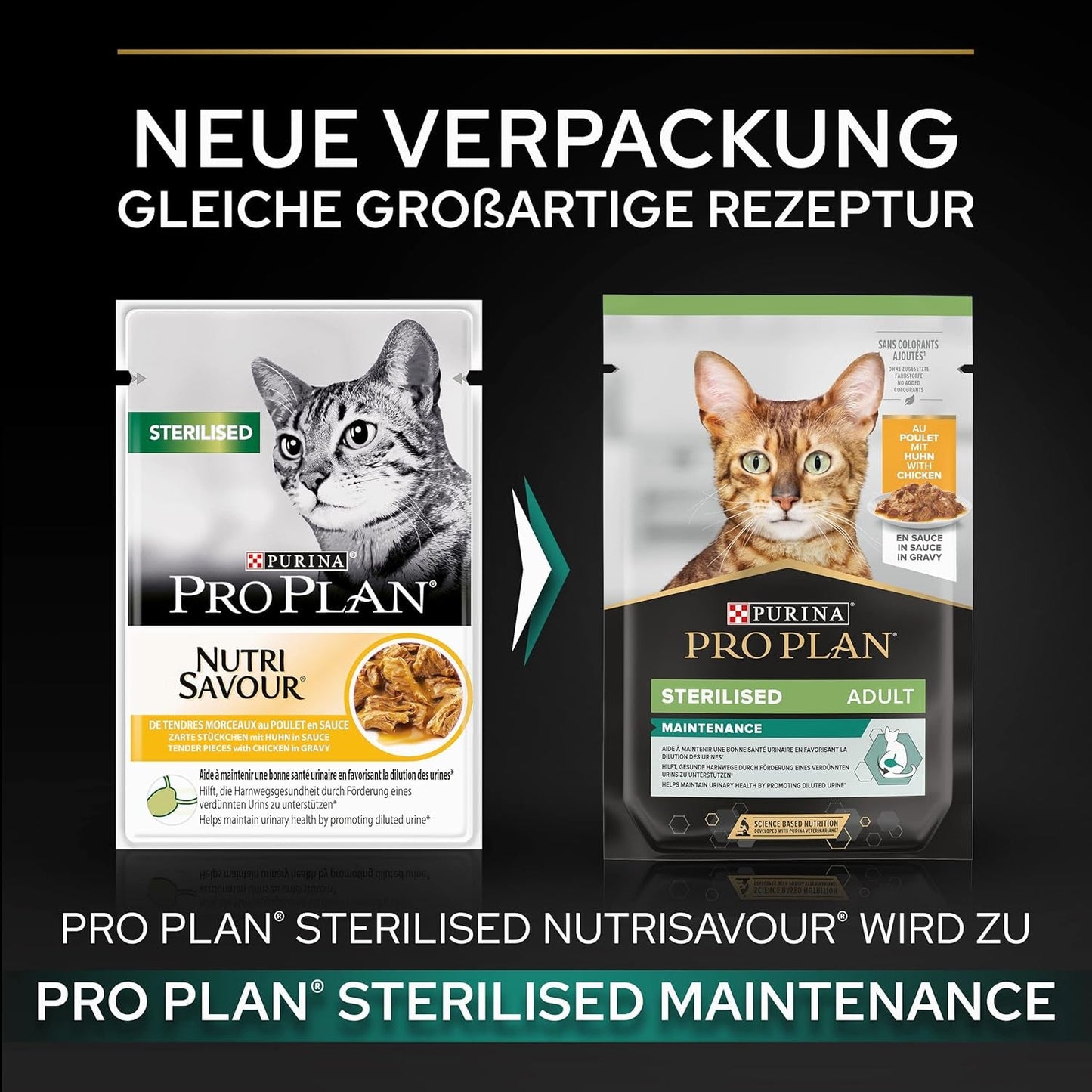 Pro Plan våtsteriliserat foder för vuxna katter med kycklingar, förpackning om 26 (26 x 85g)