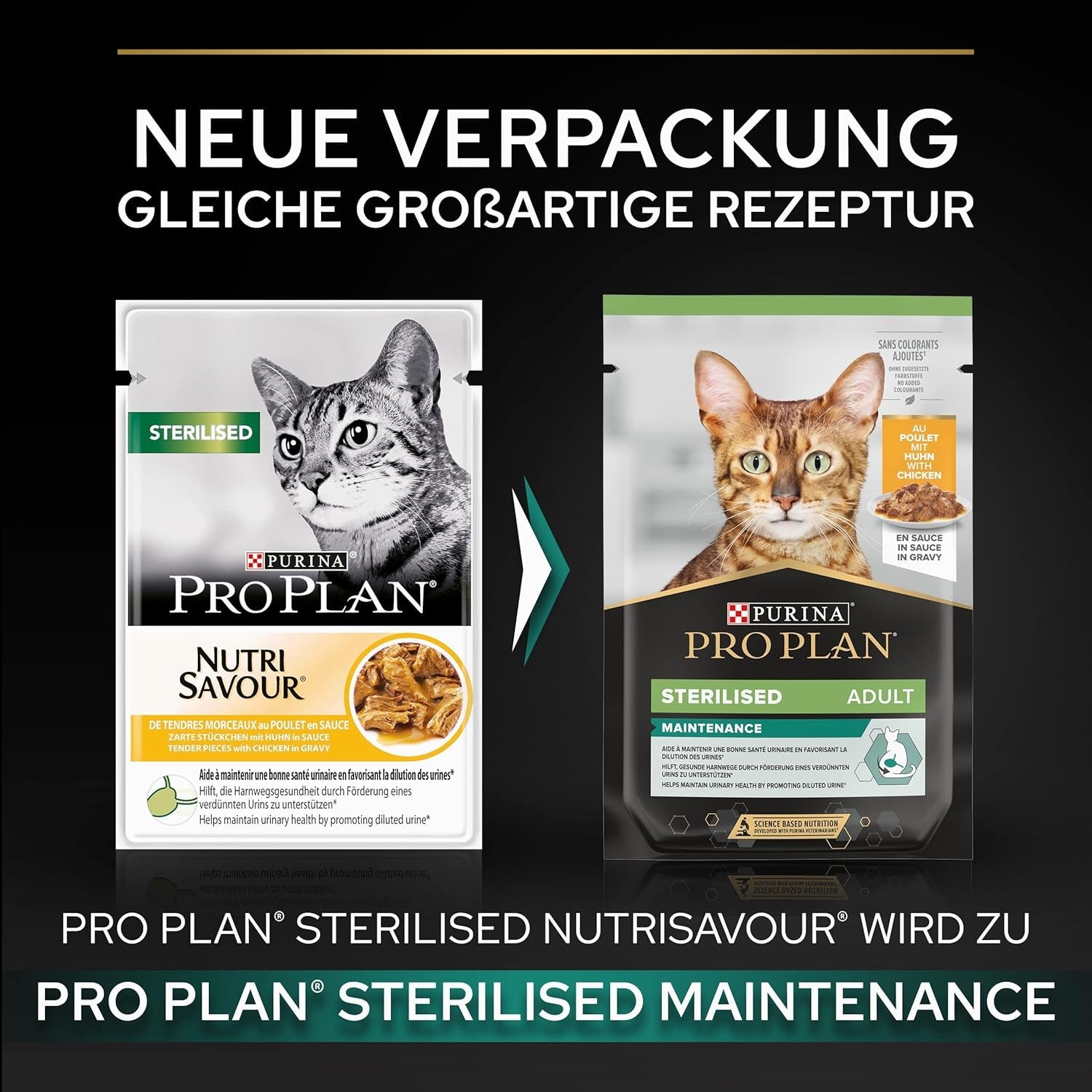 Pro Plan våtsteriliserat foder för vuxna katter med kycklingar, förpackning om 26 (26 x 85g)