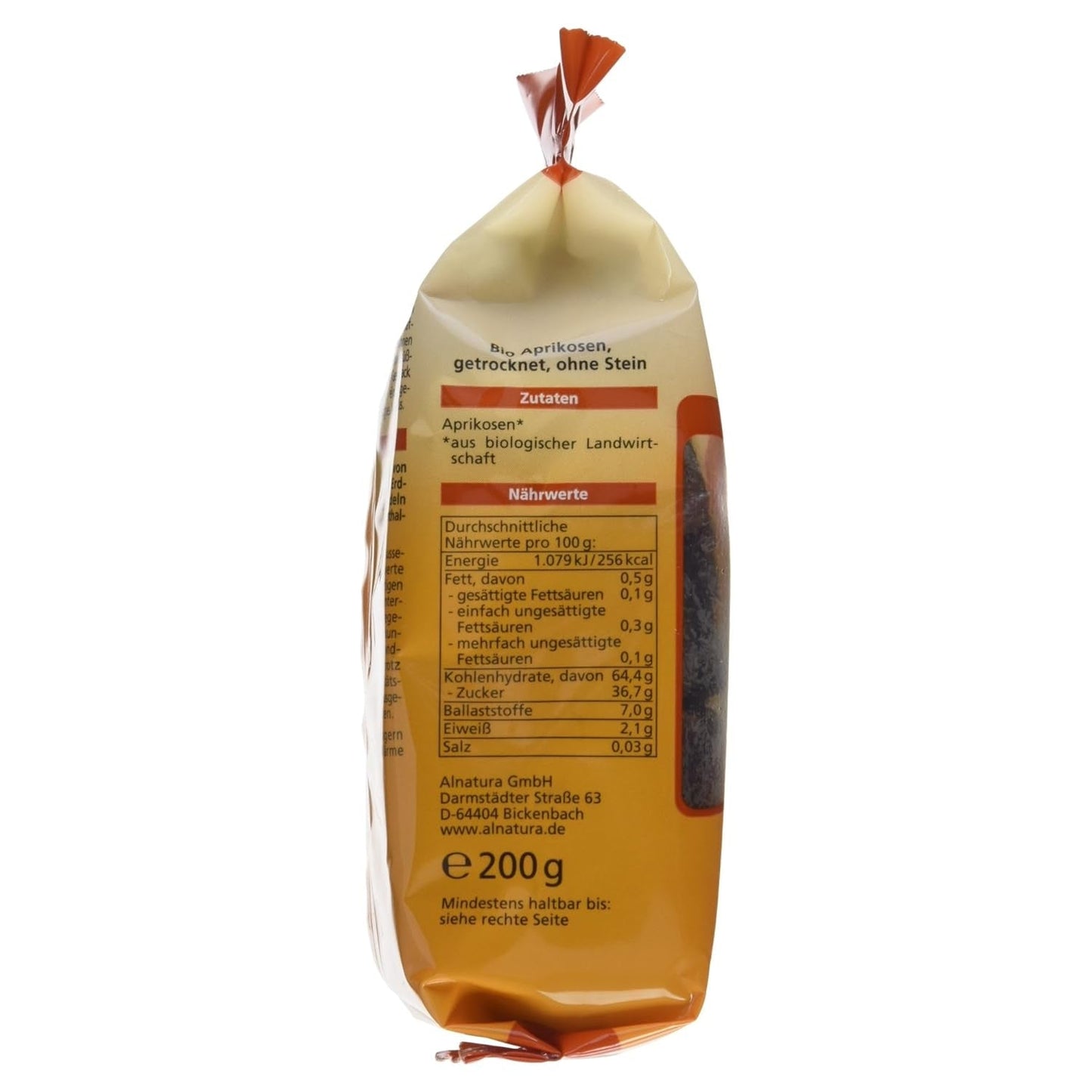 Torkade ekologiska aprikoser, kärnfria, 200g Naty Shop torkade produkter