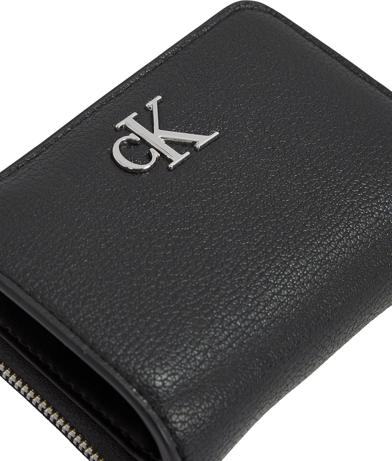 Calvin Klein Dam Minimal Monogram Zip Runt Klein Plånbok, Svart (svart), One Size Naty Shop Damplånbok