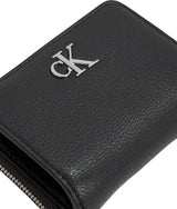 Calvin Klein Dam Minimal Monogram Zip Runt Klein Plånbok, Svart (svart), One Size Naty Shop Damplånbok