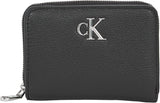 Calvin Klein Damplånbok Minimal Monogram Zip Runt Klein, Svart (svart), One Size Plånbok Dam Naty Shop Standardtitel