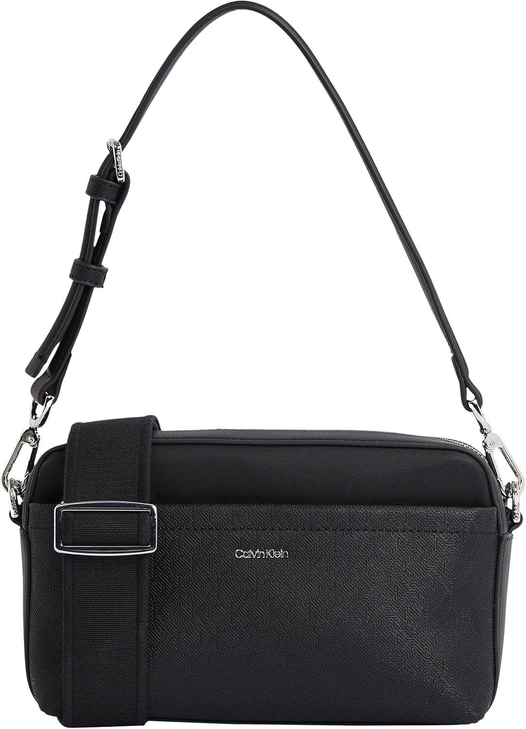 Calvin Klein Damaxelväska Must Kameraväska Mono Bred axelrem, Svart (Ck Black), Väskor i naturlig storlek Dam Naty Shop Standardtitel