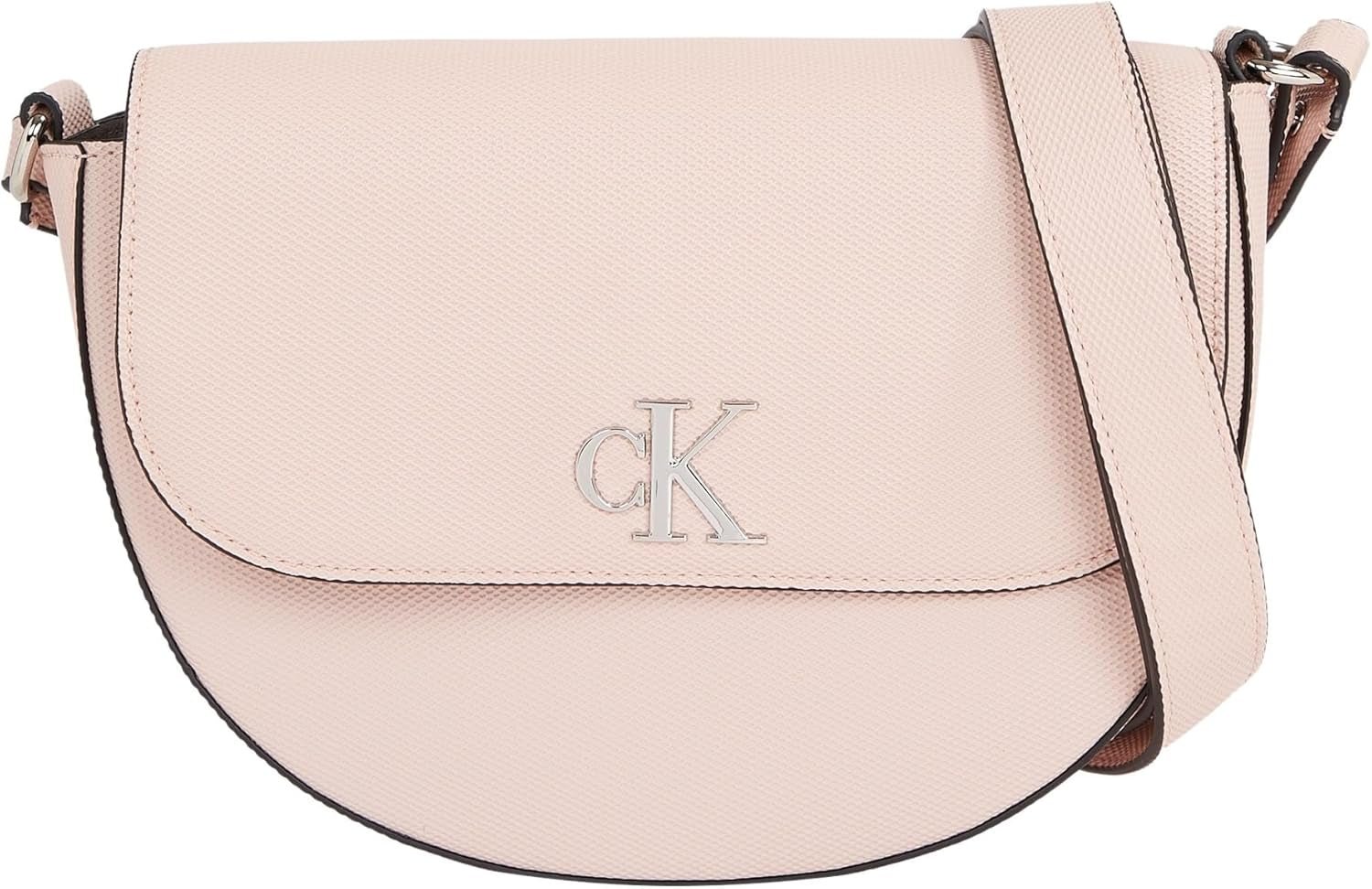 Calvin Klein Jeans Axelväska Minimal Monogram Sadelväska Klein Väskor Dam Naty Shop Rosa (Blek Conch)
