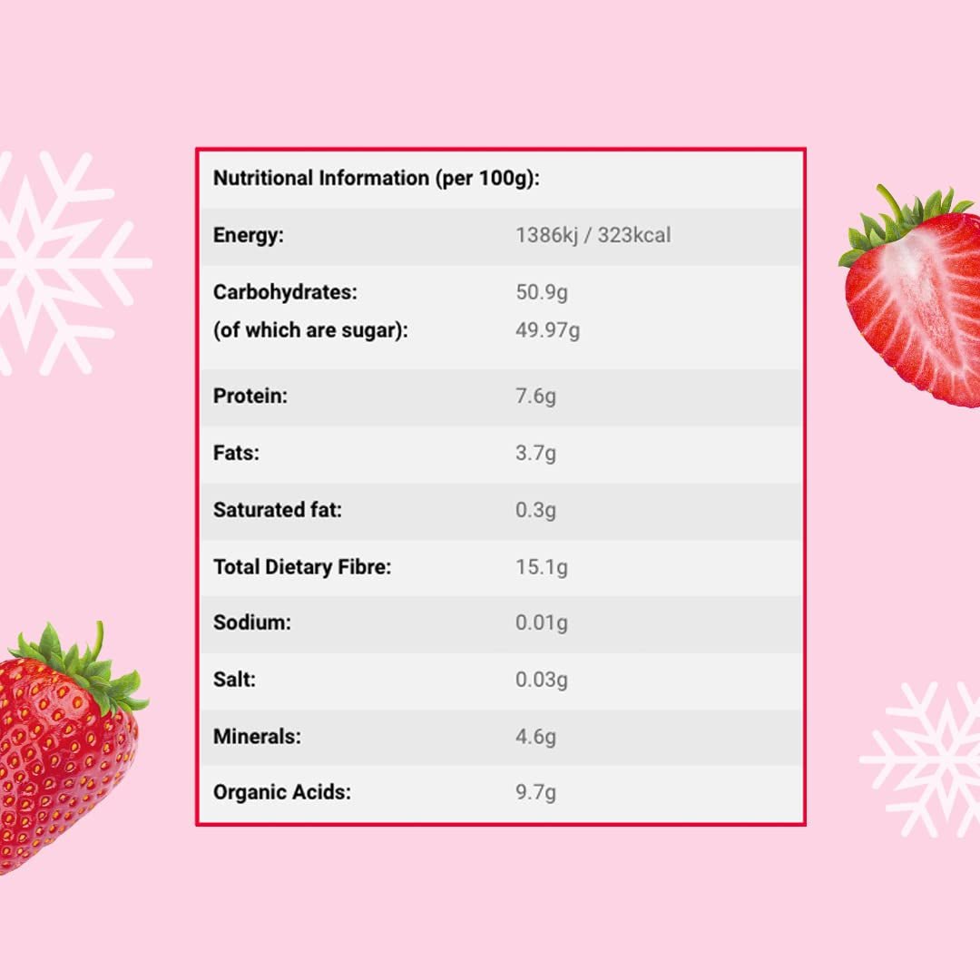 Frystorkade jordgubbar 150g - Frystorkade jordgubbsskivor - Frystorkad torkad frukt - Torkad jordgubbsfrukt - Perfekt för bakning, dekoration, snacks, müsli, efterrätter Torkade produkter Naty Shop