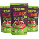 Frystorkade jordgubbar 300 g: osötade torkade jordgubbsskivor - ren frukt Frystorkade jordgubbar fulla av smak: Frystorkade bär - NUTRIPUR torkade frukter Naty Shop torkade produkter 300 g (förpackning med 3) jordgubbar