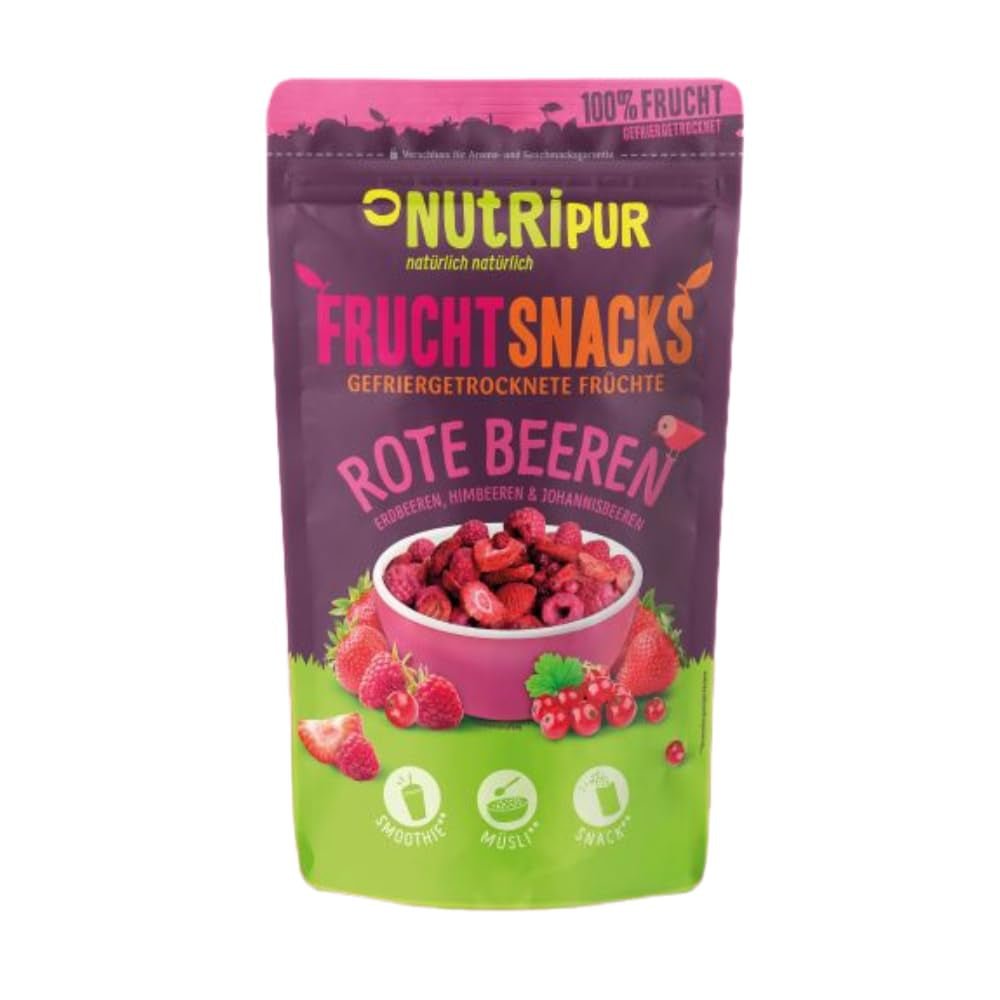 Frystorkade jordgubbar 300 g: Osötade torkade jordgubbsskivor - Frystorkade jordgubbar med ren frukt, fulla av smak: Frystorkade bär - NUTRIPUR Torkade frukter Naty Shop torkade produkter 100 g (förpackning med 1) röda bär