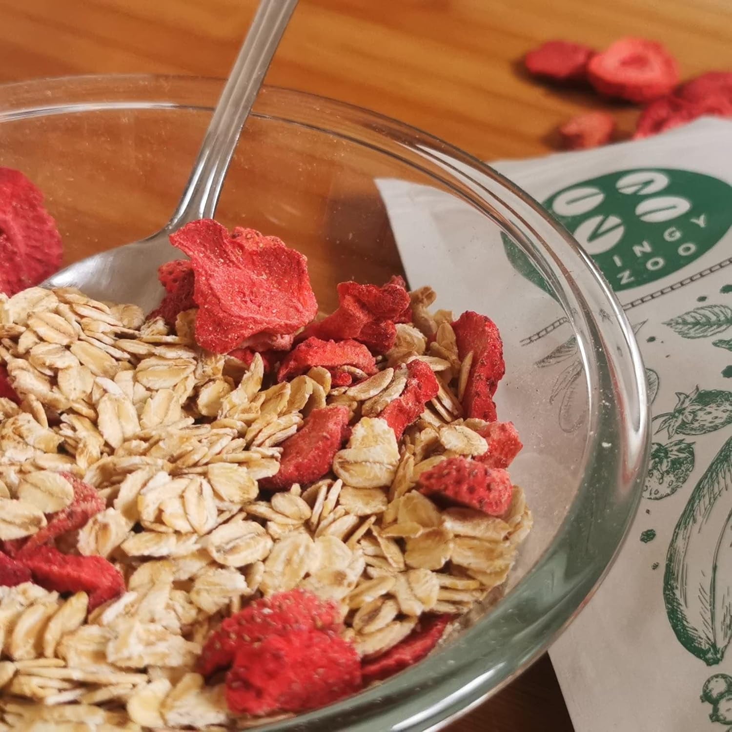 Frystorkade jordgubbar | Frystorkade frukter Frystorkade | Torkad frukt utan socker Torkad frukt | Torkade jordgubbar Frystorkade | Frystorkade frukter (90g) Dehydrerade produkter Naty Shop