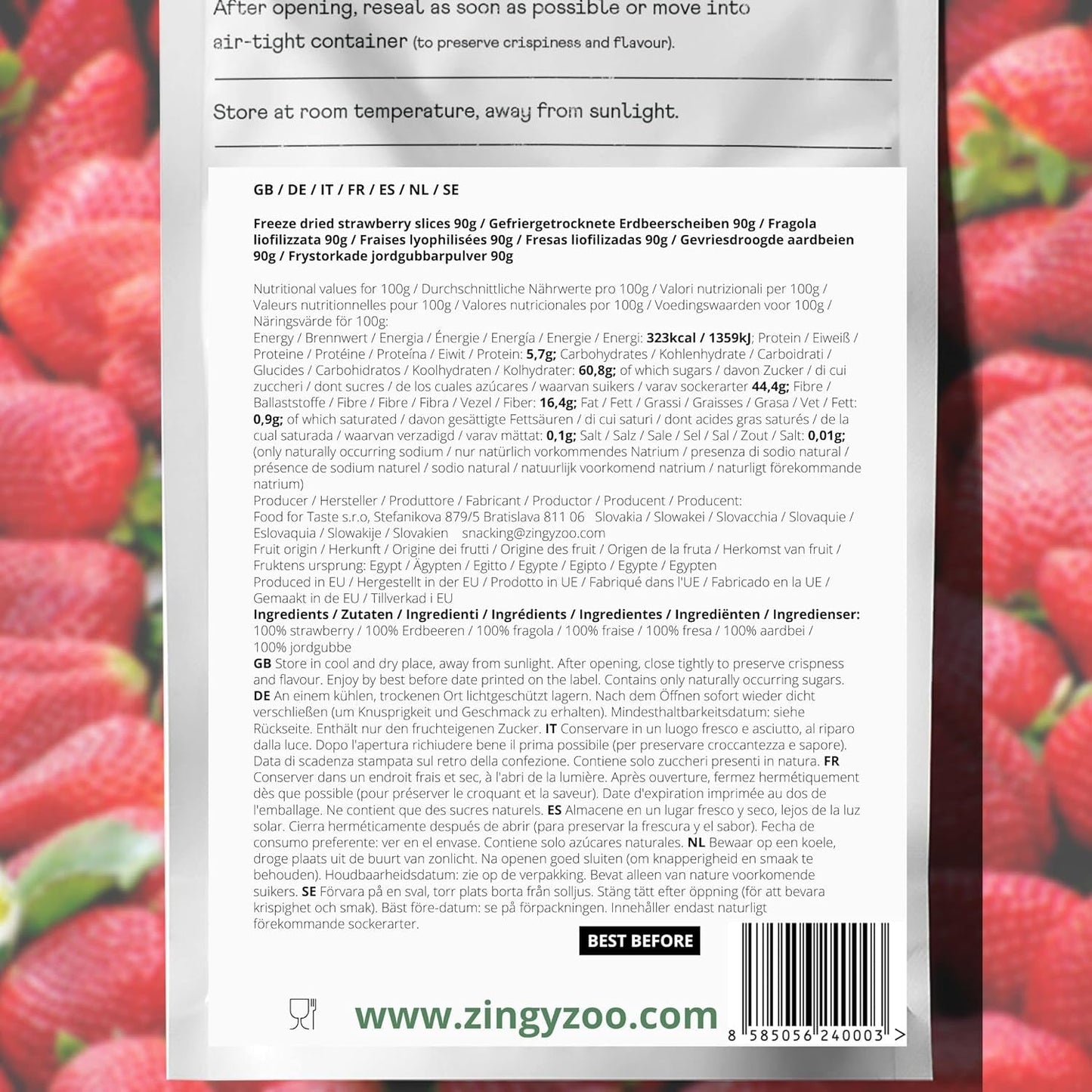 Frystorkade jordgubbar | Frystorkade frukter Frystorkade | Torkad frukt utan socker Torkad frukt | Torkade jordgubbar Frystorkade | Frystorkade frukter (90g) Dehydrerade produkter Naty Shop