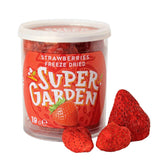 Super Garden Frystorkade Jordgubbar | Läcker och 100 % ren frystorkad frukt | Hela torkade jordgubbar för hälsosamma mellanmål eller bakning | Frystorkade jordgubbar 19g Torkade produkter Naty Shop Hela jordgubbar