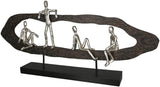 Casablanca modern design GILDE Deco Skulptur Figur - Best Friends - Häng i silver, trä/aluminium - bredd 75 cm Statyetter och skulpturer Naty Shop