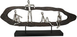 Casablanca modern design GILDE Deco Skulptur Figur - Best Friends - Häng med Silver, trä/aluminium - bredd 75 cm Statyetter och skulpturer Naty Shop Färger svart, silver Höjd 35 cm