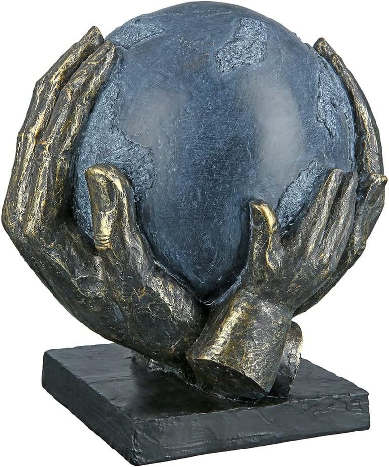 Casablanca modern design GILDE Deco Skulptur Figur Rädda världen - Globen i händerna - Höjd 19 cm Statyetter och skulpturer Naty Shop