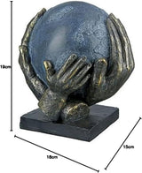 Casablanca modern design GILDE Deco Skulptur Figur Rädda världen - Globen i händerna - Höjd 19 cm Statyetter och skulpturer Naty Shop