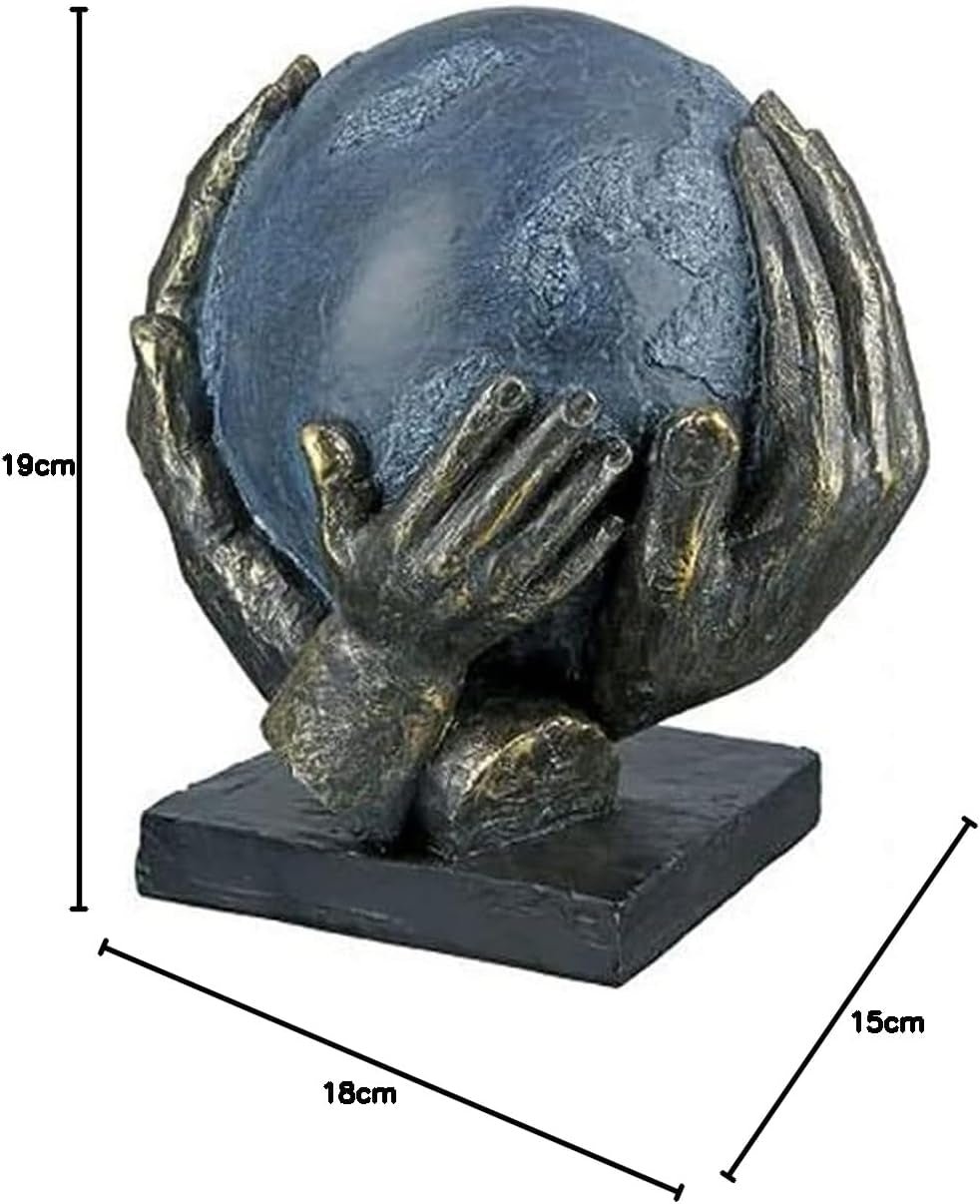 Casablanca modern design GILDE Deco Skulptur Figur Rädda världen - Globen i händerna - Höjd 19 cm Statyetter och skulpturer Naty Shop