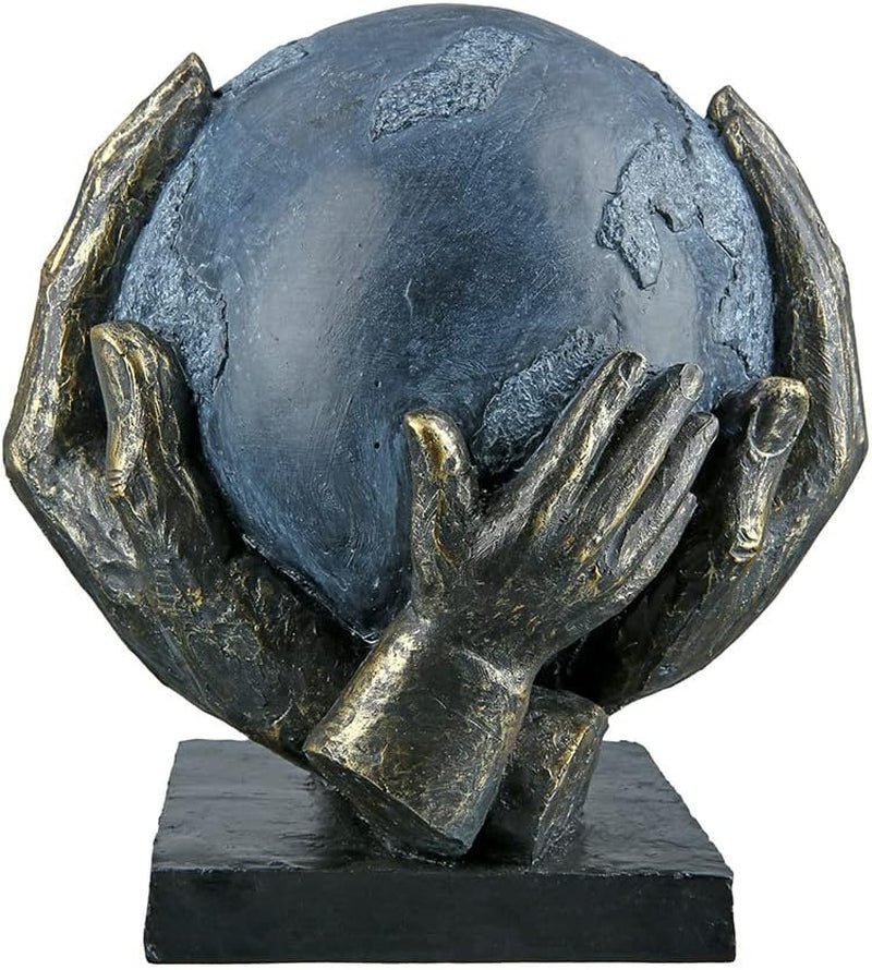 Casablanca modern design GILDE Deco Skulptur Figur Rädda världen - Globen i händerna - Höjd 19 cm Statyetter och skulpturer Naty Shop