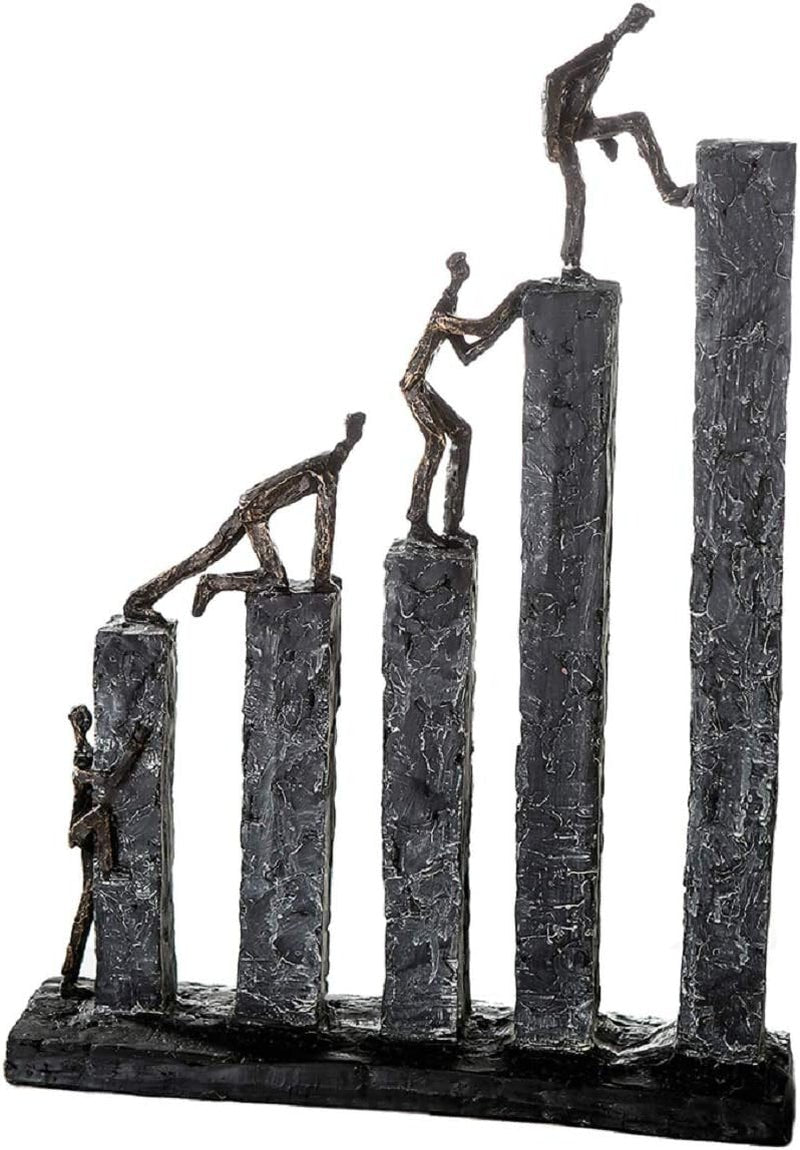 Casablanca dekorativ skulpturfigur - Tillverkad av syntetisk harts - Modell: Patience - Färger: Brons Svart - Vardagsrum dekorativ - Höjd 41 cm Statyetter och skulpturer Naty Shop Öka