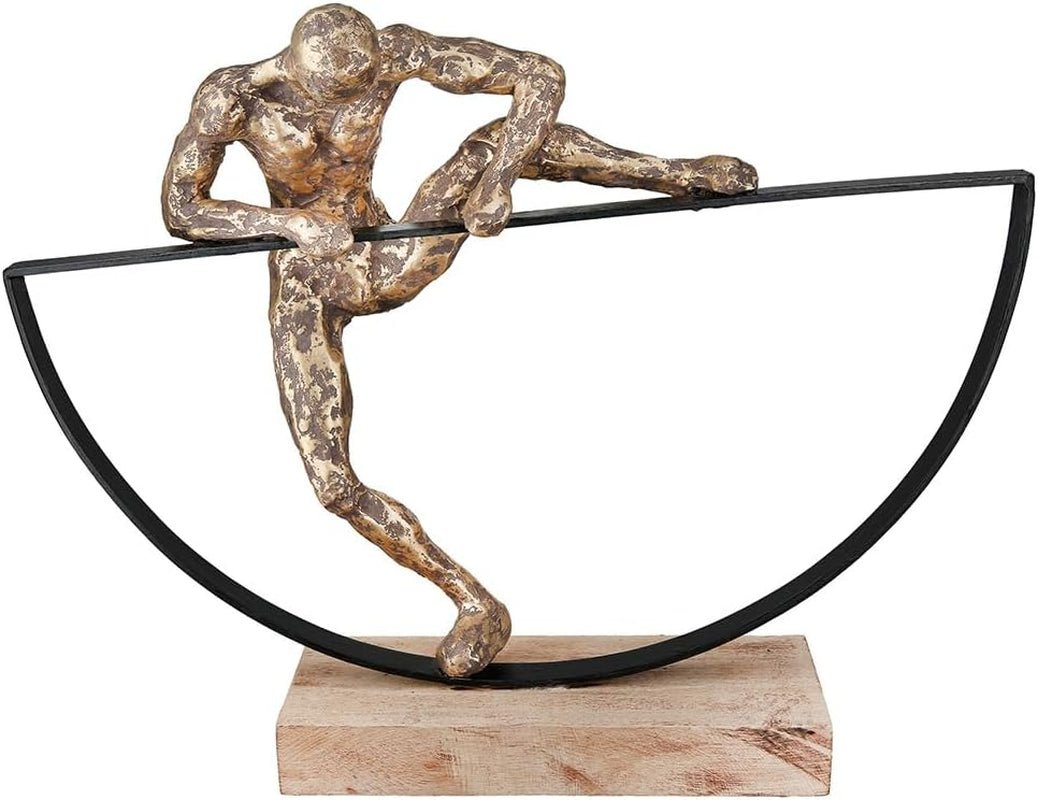 Casablanca stor dekorativ skulptur - aluminiumträ rund skulptur färg: naturligt silver - vardagsrumsdekoration födelsedagspresent höjd 46 cm Statyetter och skulpturer Naty Shop Brons Höjd 32 cm