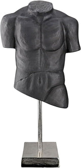 Casablanca stor dekorativ skulptur - rund aluminiumträskulptur färg: naturligt silver - vardagsrumsdekoration födelsedagspresent höjd 46 cm Statyetter och skulpturer Naty Shop Antracit Höjd 55 cm