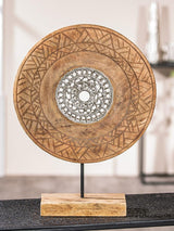 Casablanca stor dekorativ skulptur - aluminiumträ rund skulptur färg: naturligt silver - vardagsrumsdekoration födelsedagspresent höjd 46 cm Statyetter och skulpturer Naty Shop Naturliga färger Höjd 46 cm