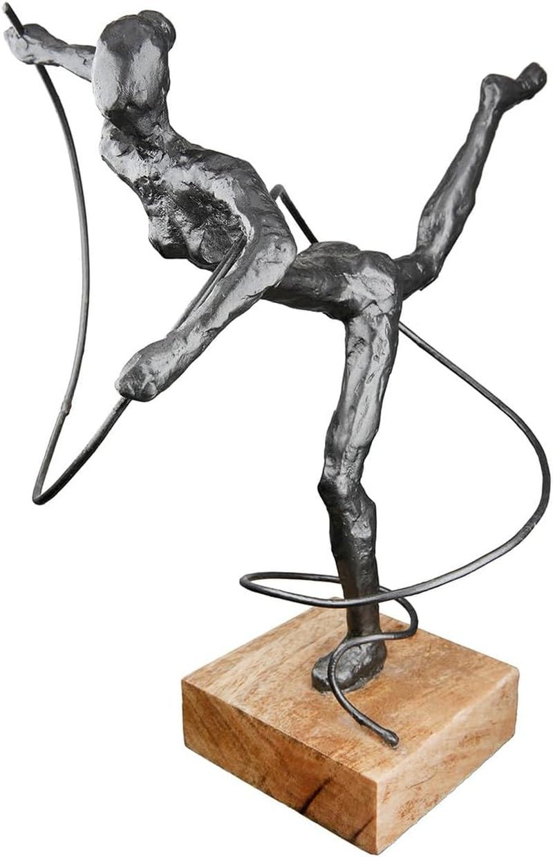 Casablanca stor dekorativ skulptur - rund skulptur i aluminiumträ färg: naturligt silver - vardagsrumsdekoration födelsedagspresent höjd 46 cm Statyetter och skulpturer Naty Shop Antracit Höjd 30 cm