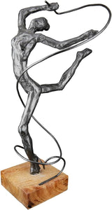 Casablanca stor dekorativ skulptur - rund skulptur av aluminiumträ färg: naturligt silver - vardagsrumsdekoration födelsedagspresent höjd 46 cm Statyetter och skulpturer Naty Shop Antracit Höjd 36,5 cm