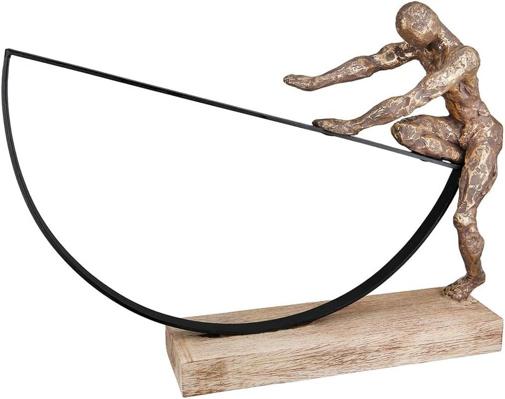 Casablanca stor dekorativ skulptur - rund skulptur av aluminiumträ färg: naturligt silver - vardagsrumsdekoration födelsedagspresent höjd 46 cm Statyetter och skulpturer Naty Shop Brons Höjd 29,5 cm