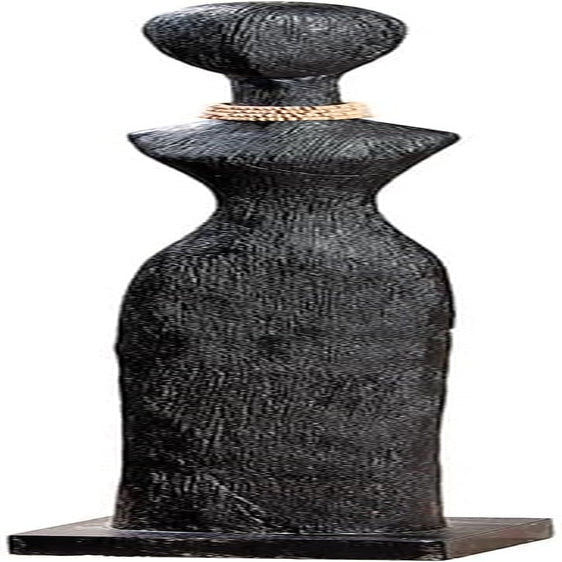 Casablanca stor dekorativ skulptur - aluminiumträ rund skulptur färg: naturligt silver - vardagsrumsdekoration födelsedagspresent höjd 46 cm Statyetter och skulpturer Naty Shop Svart Höjd 86 cm