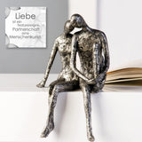Casablanca Skulptur - Par dekorativ figur - Polyresin - Färg: antiksilver Höjd 25 cm Statyetter och skulpturer Naty Shop
